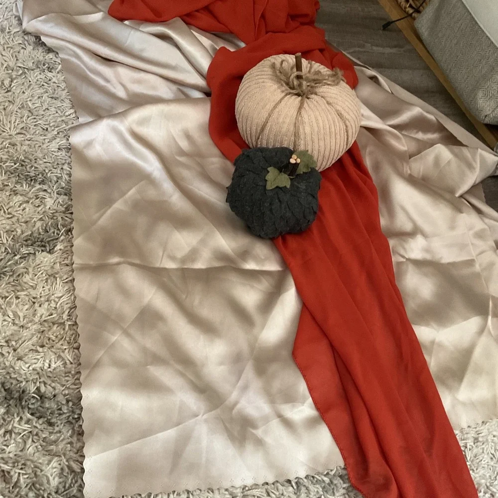Burnt Orange Chiffon Fabric Runner Lightweight Sheer Decorative Table Cloth